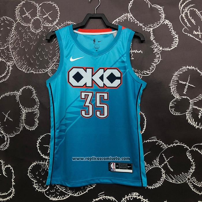 Camiseta Oklahoma City Thunder Kevin Durant #35 Ciudad 2018-19 Azul